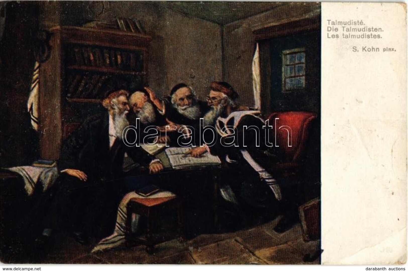 ** T2/T3 Talmudisté / Talmudists, Jewish Art Postcard, Judaica. D.K. & Co. P. 691. S: S. Kohn  (EK) - Non Classés