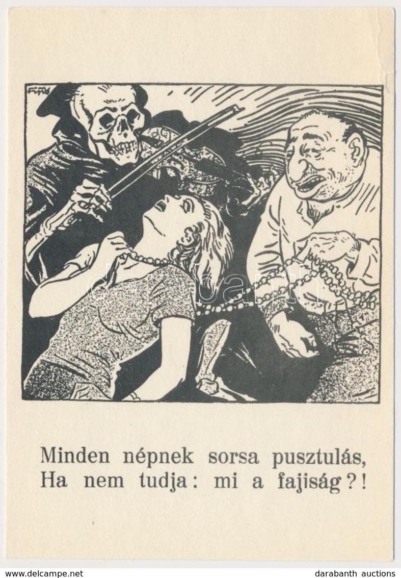 ** T2/T3 Minden Népnek Sorsa Pusztulás Ha Nem Tudja: Mi A Fajiság?!. Antiszemita Szovjet-ellenes Propaganda Lap. Felelős - Ohne Zuordnung