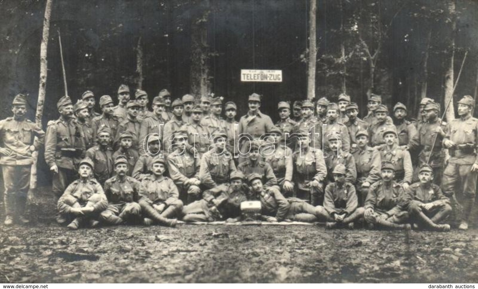 T2 1916 Cs. és Kir. 32. Gyalogezred Csoportképe / K.u.K. I.R. 32. Telefon-Zug / WWI Austro-Hungarian Military Unit, Grou - Ohne Zuordnung