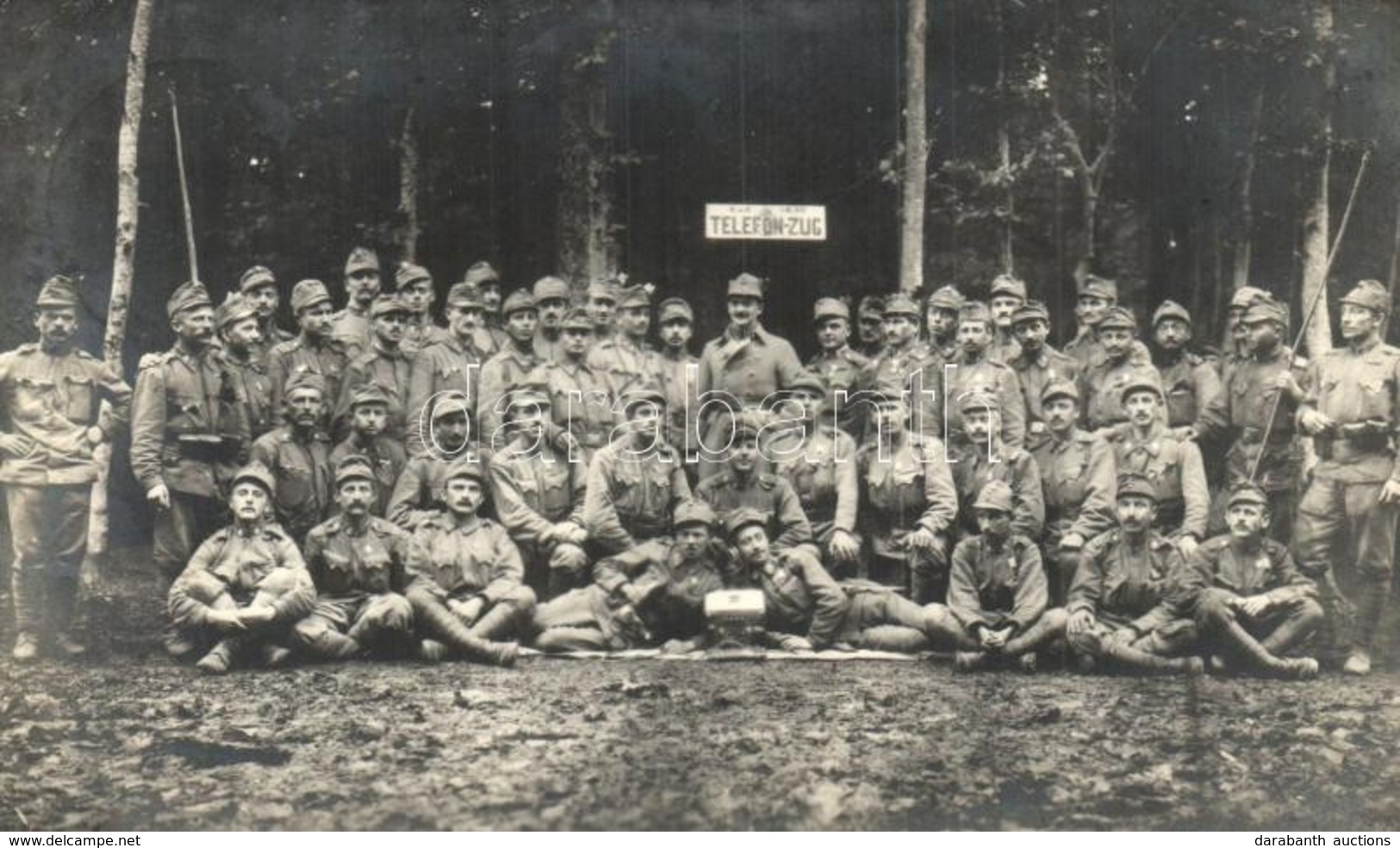 T2 1916 Cs. és Kir. 32. Gyalogezred Csoportképe / K.u.K. I.R. 32. Telefon-Zug / WWI Austro-Hungarian Military Unit, Grou - Non Classés