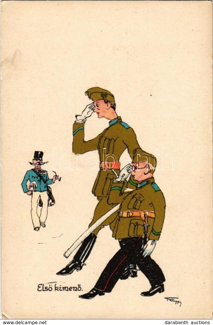** 4 Db Régi Katonai Művészlap Pálffy Szignóval / 4 Pre-1945 Hungarian Military Art Postcards Signed By Pálffy - Non Classés