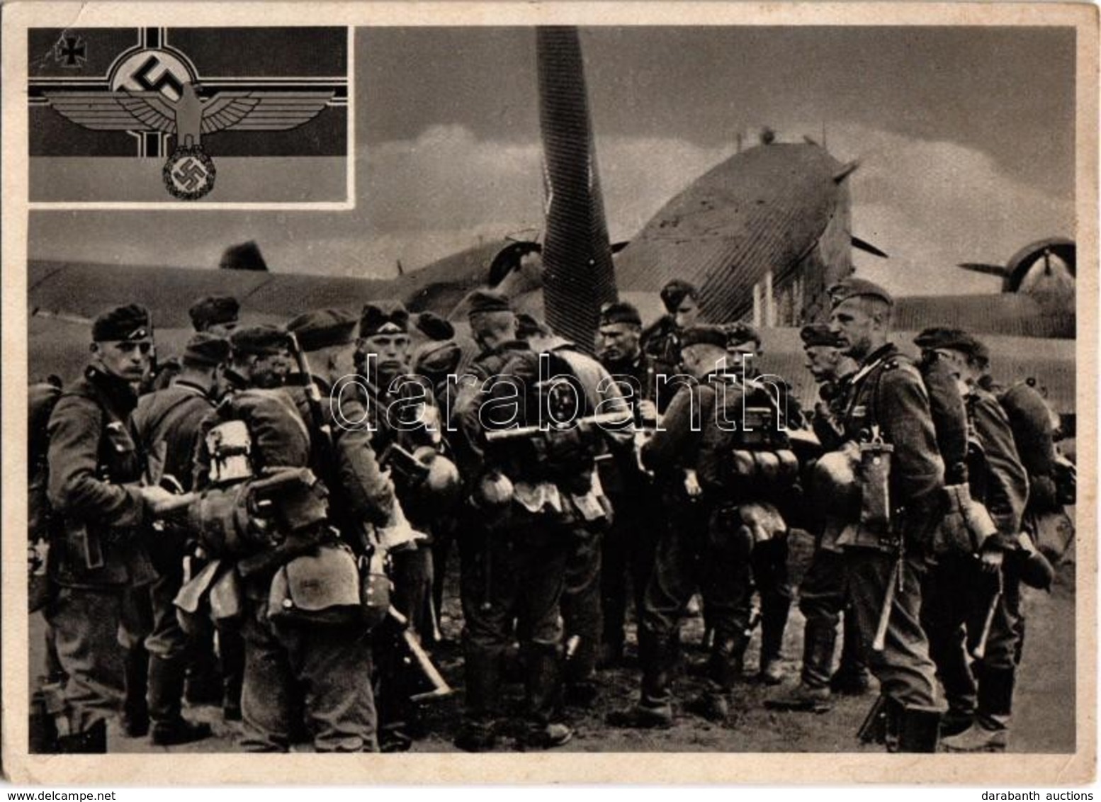 T2/T3 Landetruppen. Wehrmacht, Luftwaffe / WWII Nazi Germany Infantry Troops With Military Aircraft, Swastika + 1942 Flu - Ohne Zuordnung
