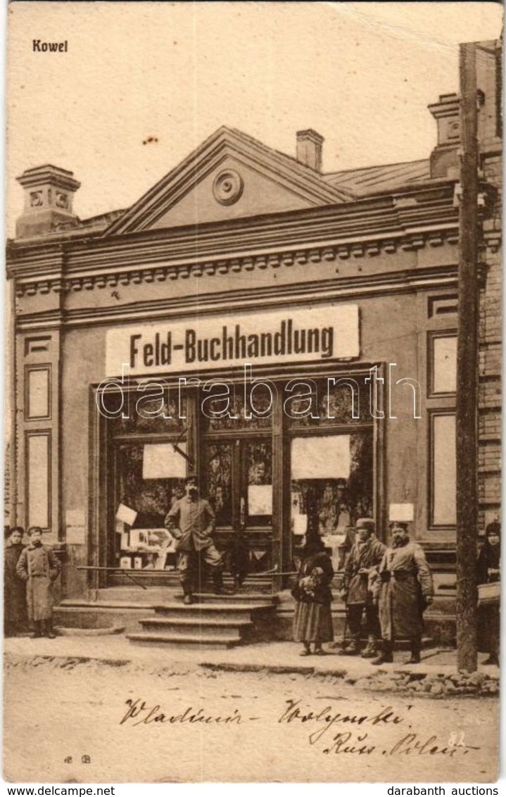 T2/T3 1916 Kovel, Kowel; Feld-Buchhandlung / K.u.k. Military Field Book Shop + 'Hadtáp-Postahivatal 163.' + 'K.u.K. Heer - Ohne Zuordnung