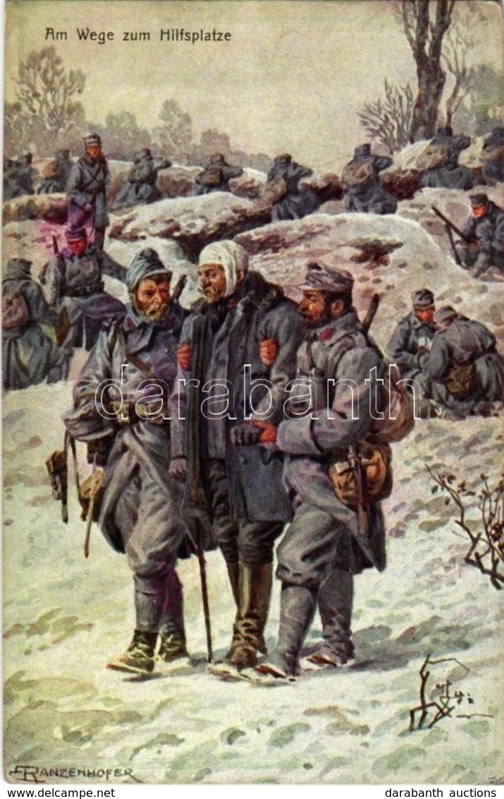 ** T2/T3 Am Wege Zum Hilfsplatze. Rotes Kreuz, Kriegshilfsbüro Nr. 102. / WWI Austro-Hungarian K.u.K. Military Art Postc - Ohne Zuordnung