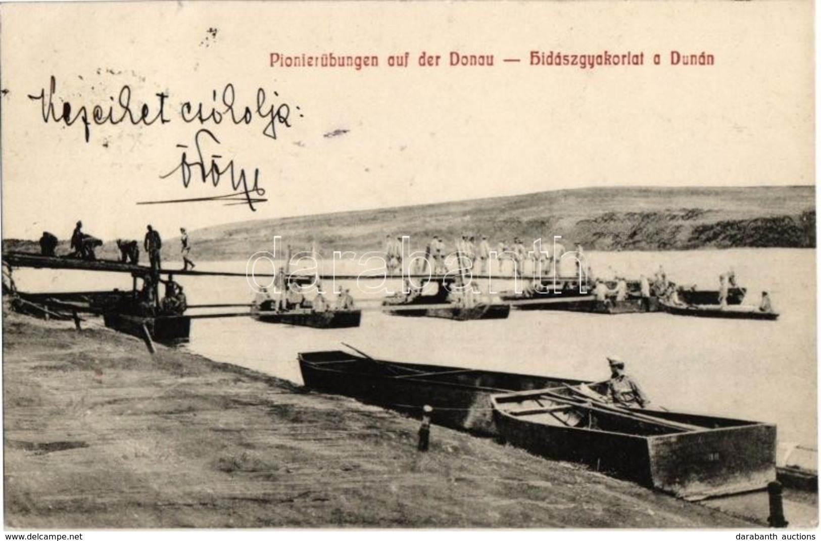 T1/T2 1912 Hidászgyakorlat A Dunán / K.u.K. Military Pontooners' Training On Dunaj River - Ohne Zuordnung