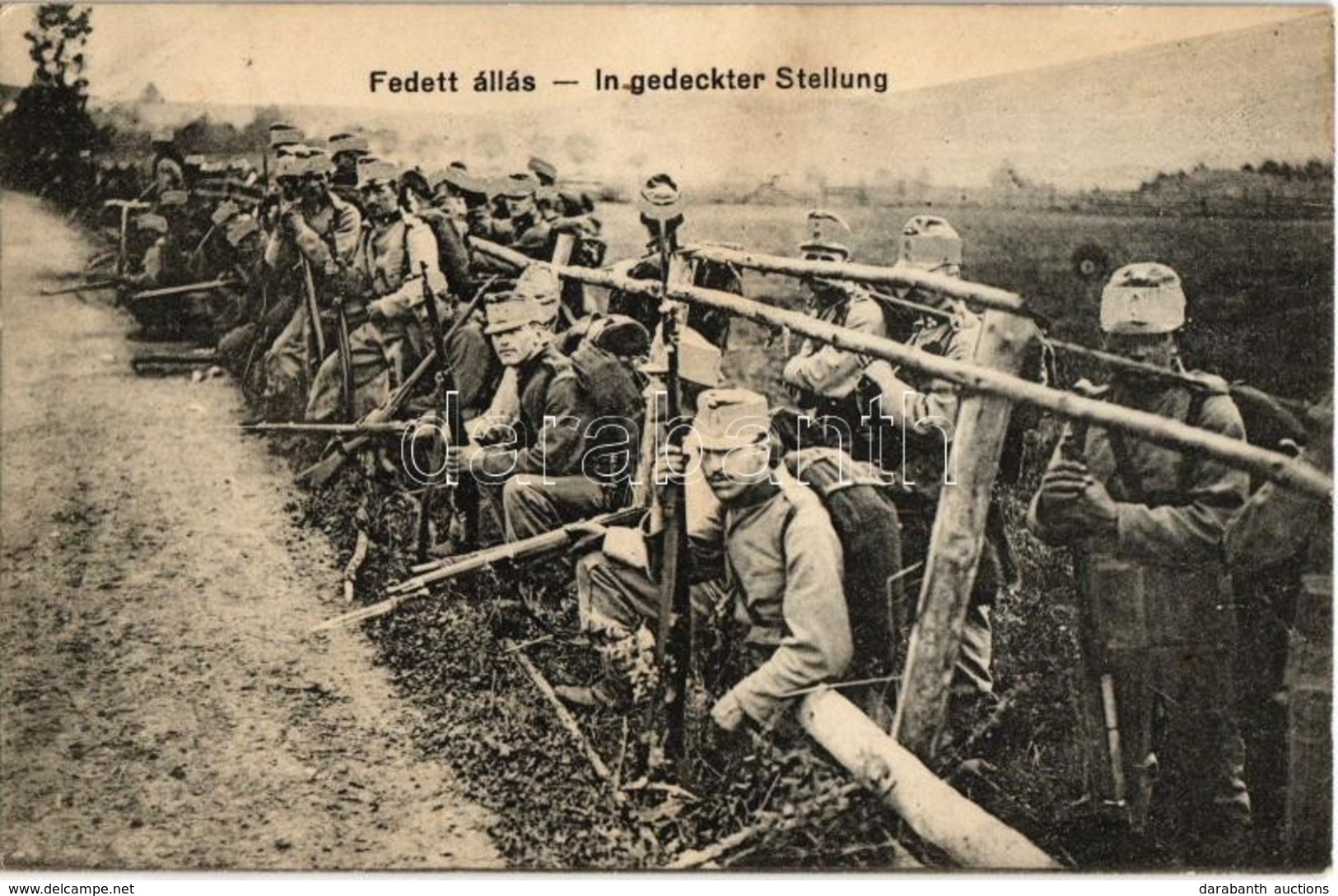 ** T2 Fedett állás / In Gedeckter Stellung / WWI Austro-Hungarian K.u.K. Military, Soldiers In Covered Position - Ohne Zuordnung