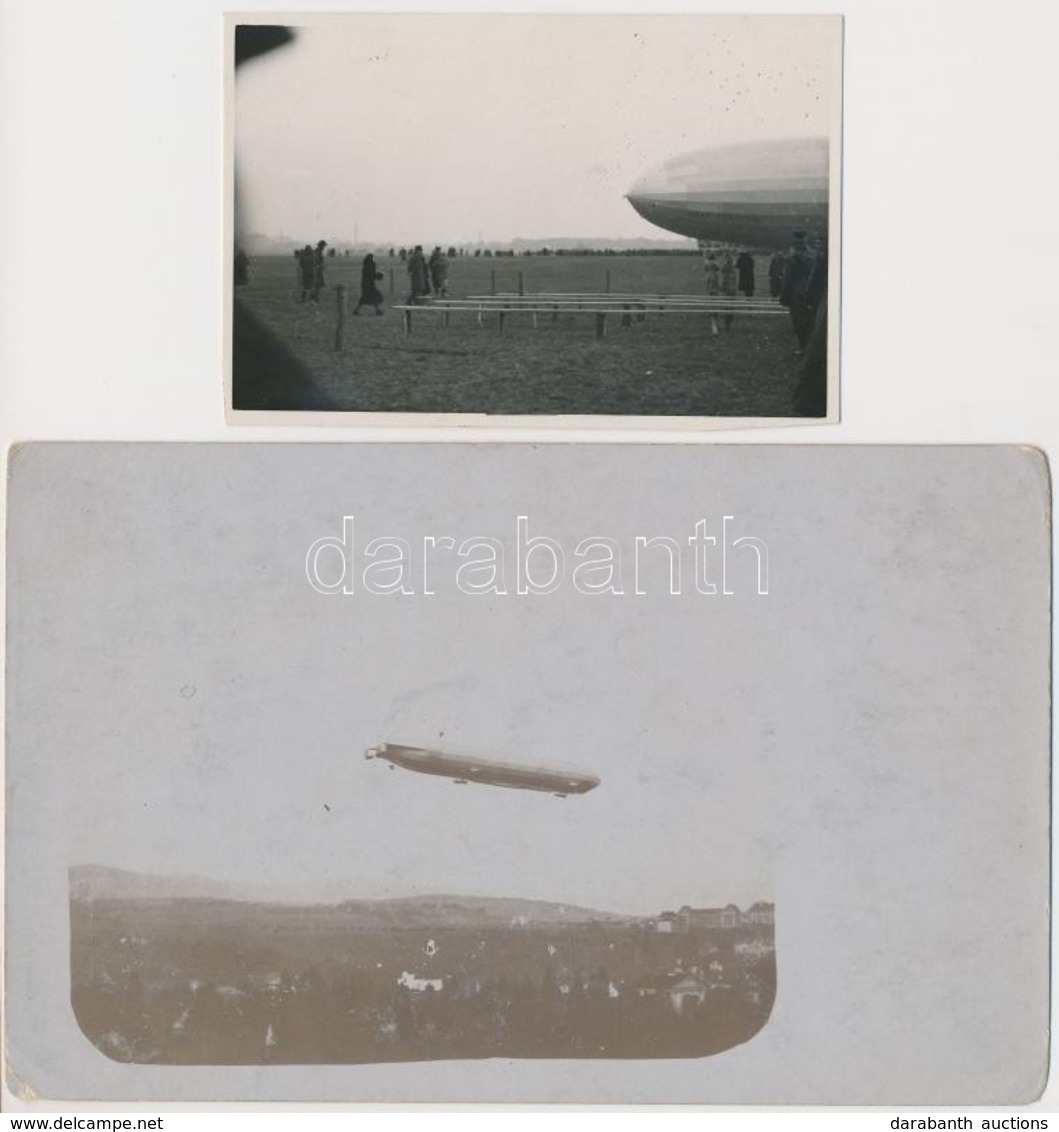 ** 1929 LZ 127 Graf Zeppelin über Fischamend / Zeppelin Airship - 2 Pre-1930 Photos - Ohne Zuordnung