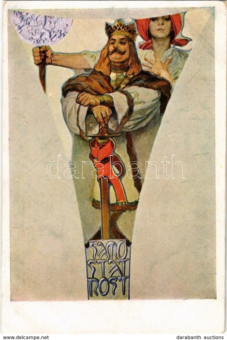 ** T2 Samostatnost (Jirí Z Podebrad) / Independence. Czech Art Nouveau Postcard S: A.M. Mucha - Non Classés