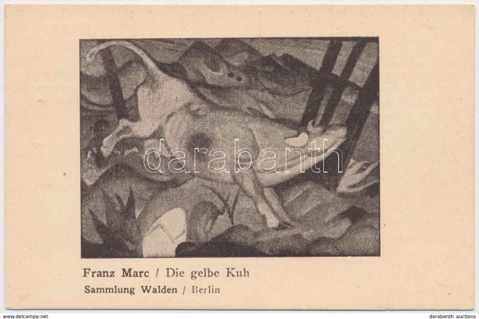 T1/T2 Die Gelbe Kuh. Sammlung Walden Berlin / The Yellow Cow. German Expressionist Art Postcard + Advertising Letter Of  - Unclassified