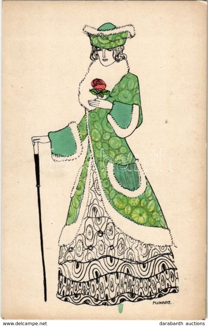 ** T2 Lady With Rose. Wiener Werkstätte No. 766. S: Maria Likarz - Non Classés