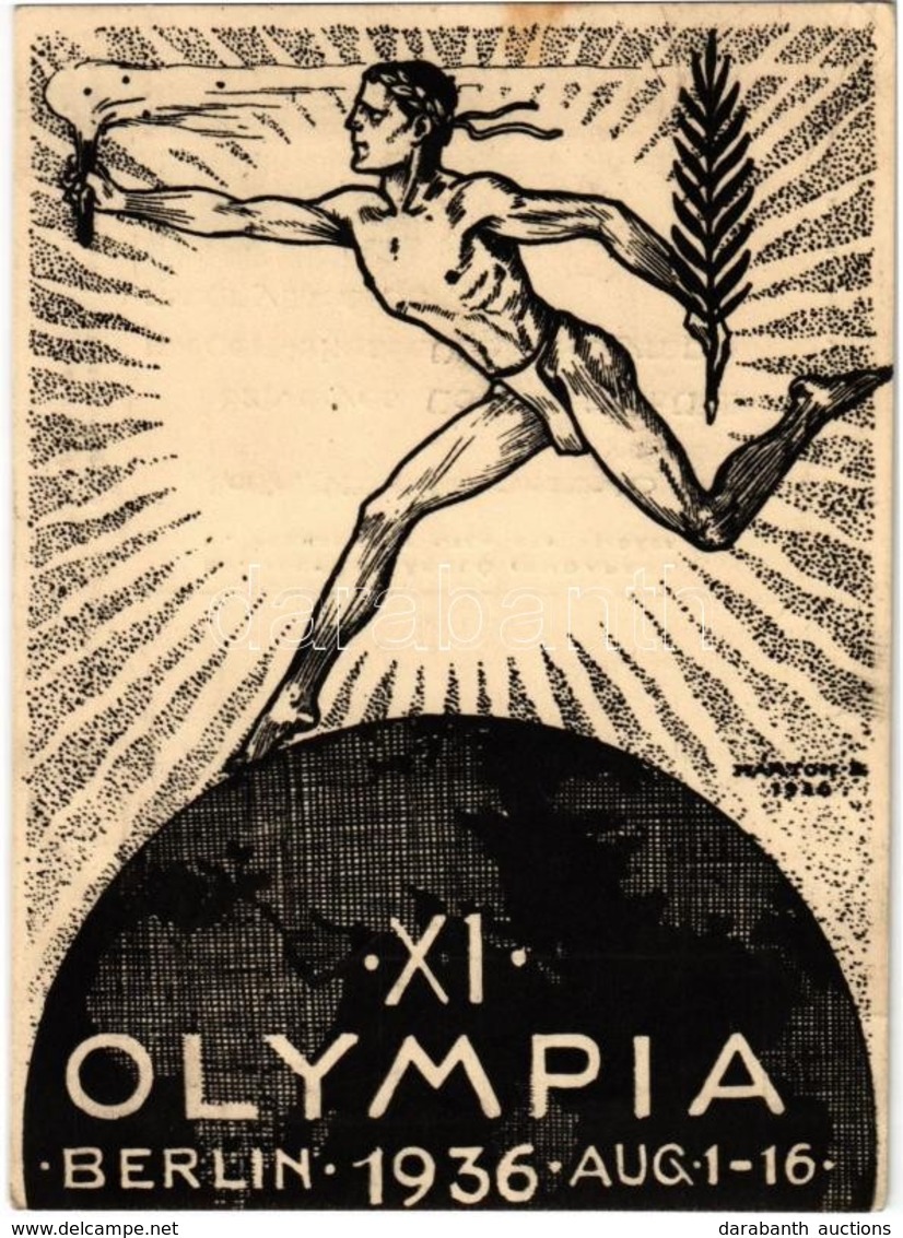 T2 1936 Berlin, XI. Olympia. Dr. Illyés László Kiadása, Megemlékezése Az Olimpia Megnyitójáról / Summer Olympics In Berl - Non Classés