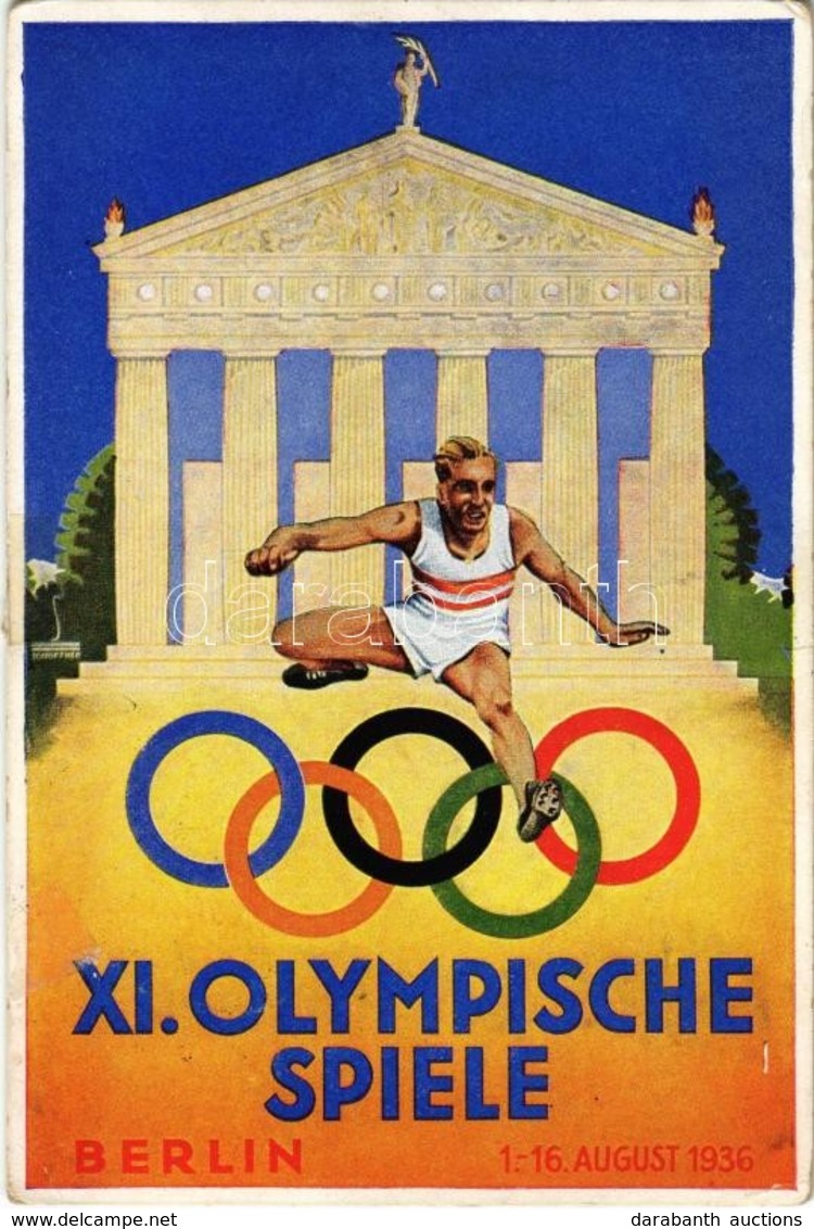 T2/T3 1936 Berlin XI. Olympische Spiele / Summer Olympics In Berlin Advertisement Card, So. Stpl S: Schroffner (EK) - Non Classés