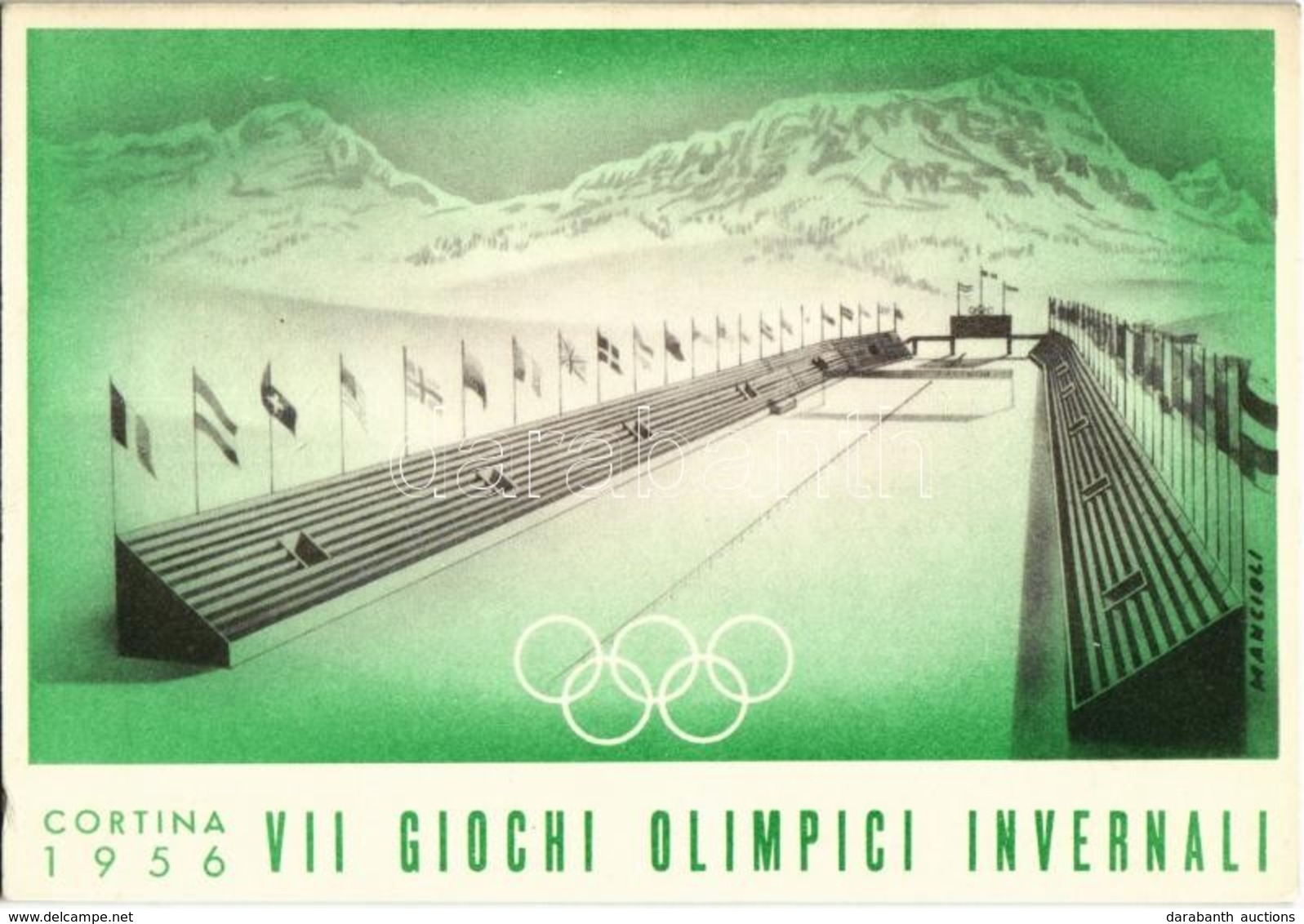 ** T2/T3 1956 Cortina, VII Giochi Olimpici Invernali / 1956 VII Winter Olympic Games In Cortina D'Ampezzo, Ski Stadium S - Non Classés