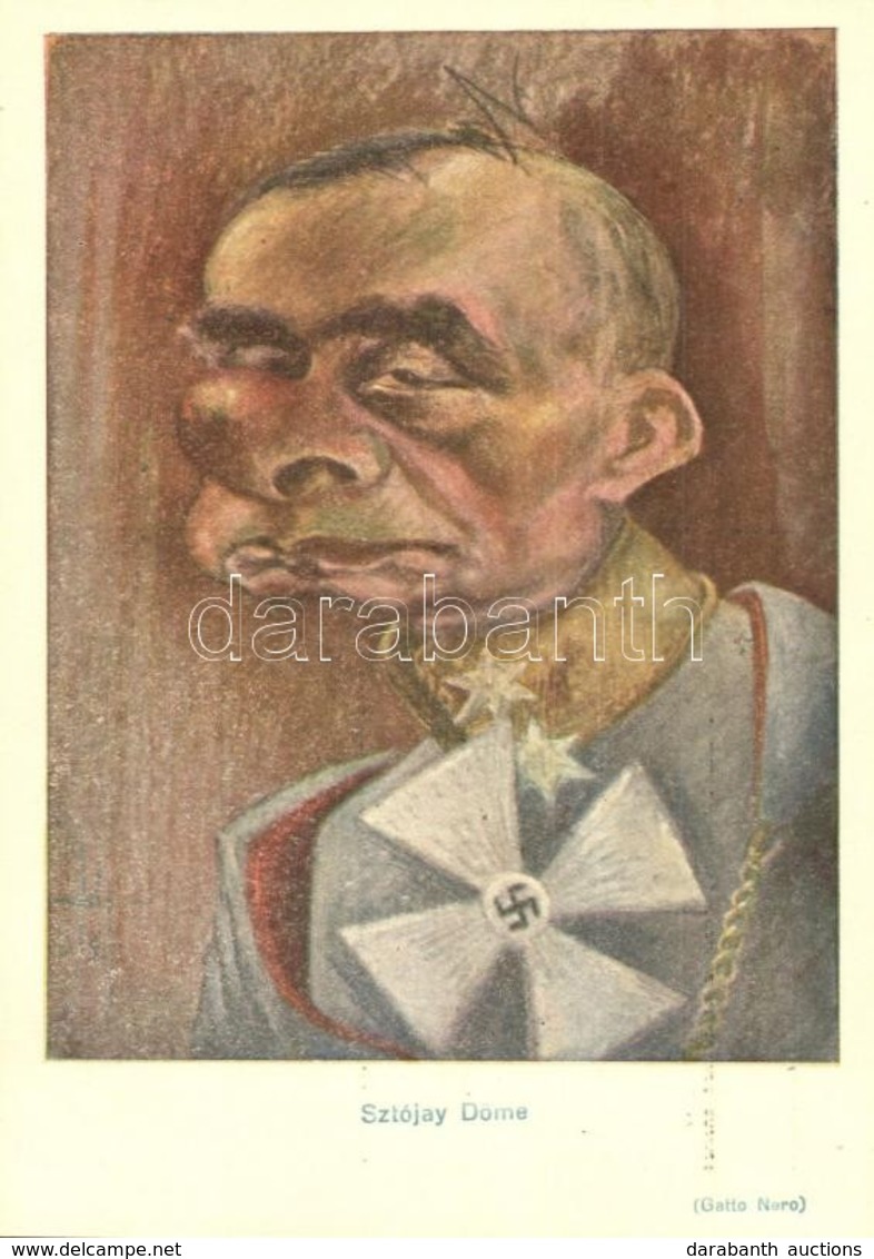 ** T1 Sztójay Döme. Nemzetiszocialista-ellenes Gúnyos Karikatúra / Hungarian Sympathizer Of Nazis. WWII Hungarian Anti-N - Non Classés