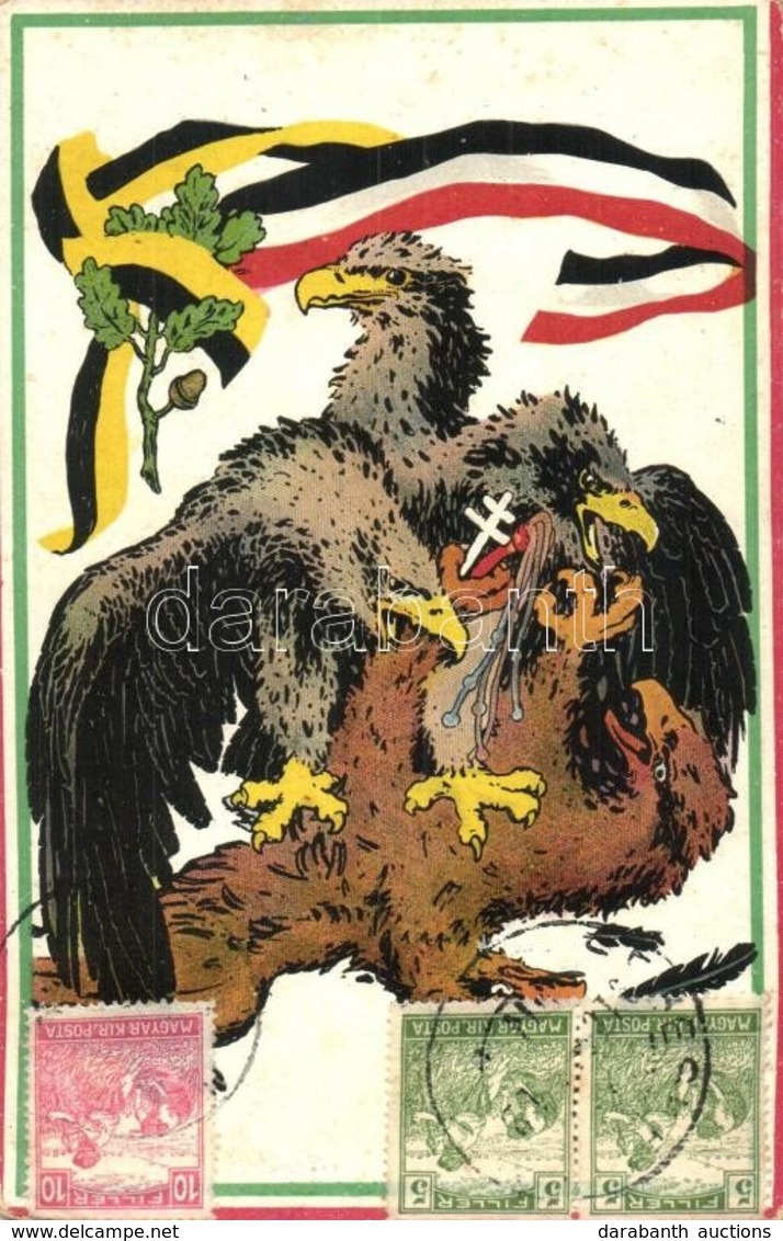 T2/T3 1914 Triple-headed Eagle. Viribus Unitis Propaganda Card. TCV Card  (fl) - Unclassified