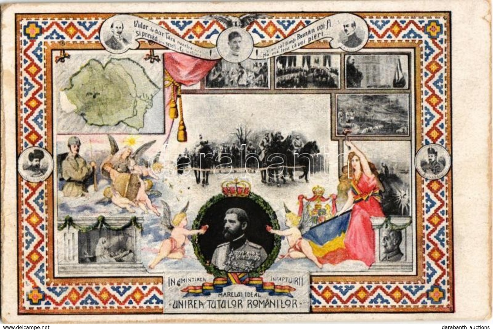 ** T3 In Amintirea Infaptuirii Marelui Ideal 'Unirea Tutulor Romanilor' / Great Union Day Memorial Art Nouveau Postcard, - Non Classés