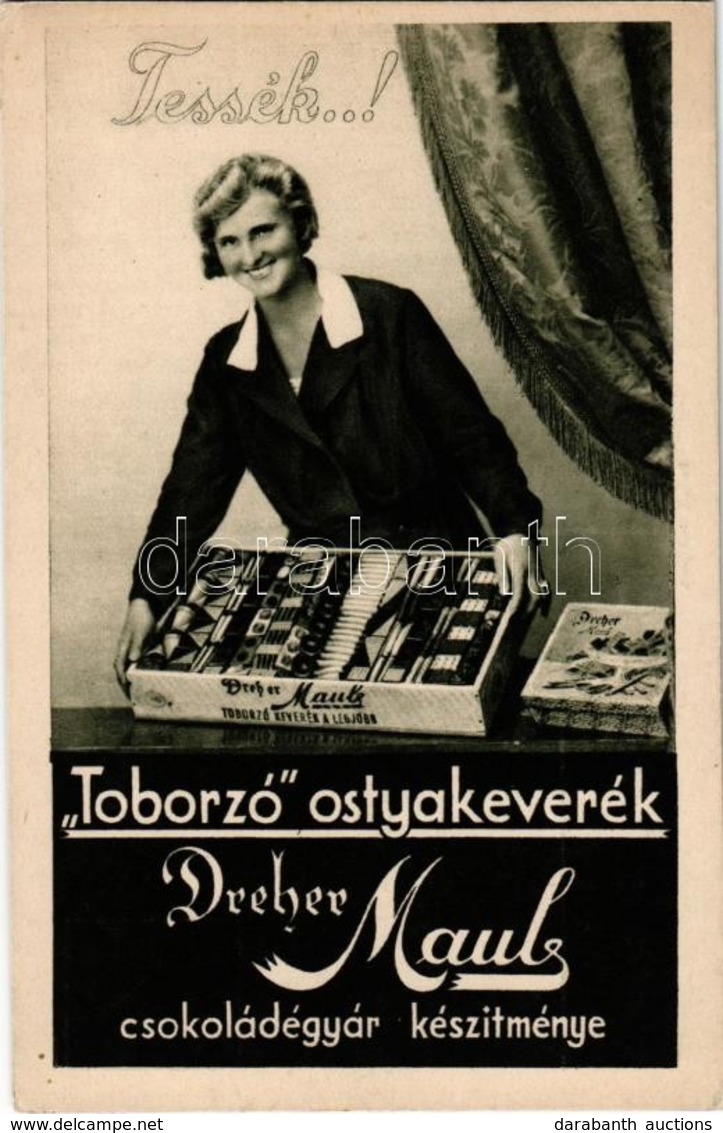 ** T1/T2 Toborzó Ostyakeverék. Dreher Mauls Csokoládégyár Reklámlapja / Hungarian Chocolate Wafer Advertisement - Unclassified