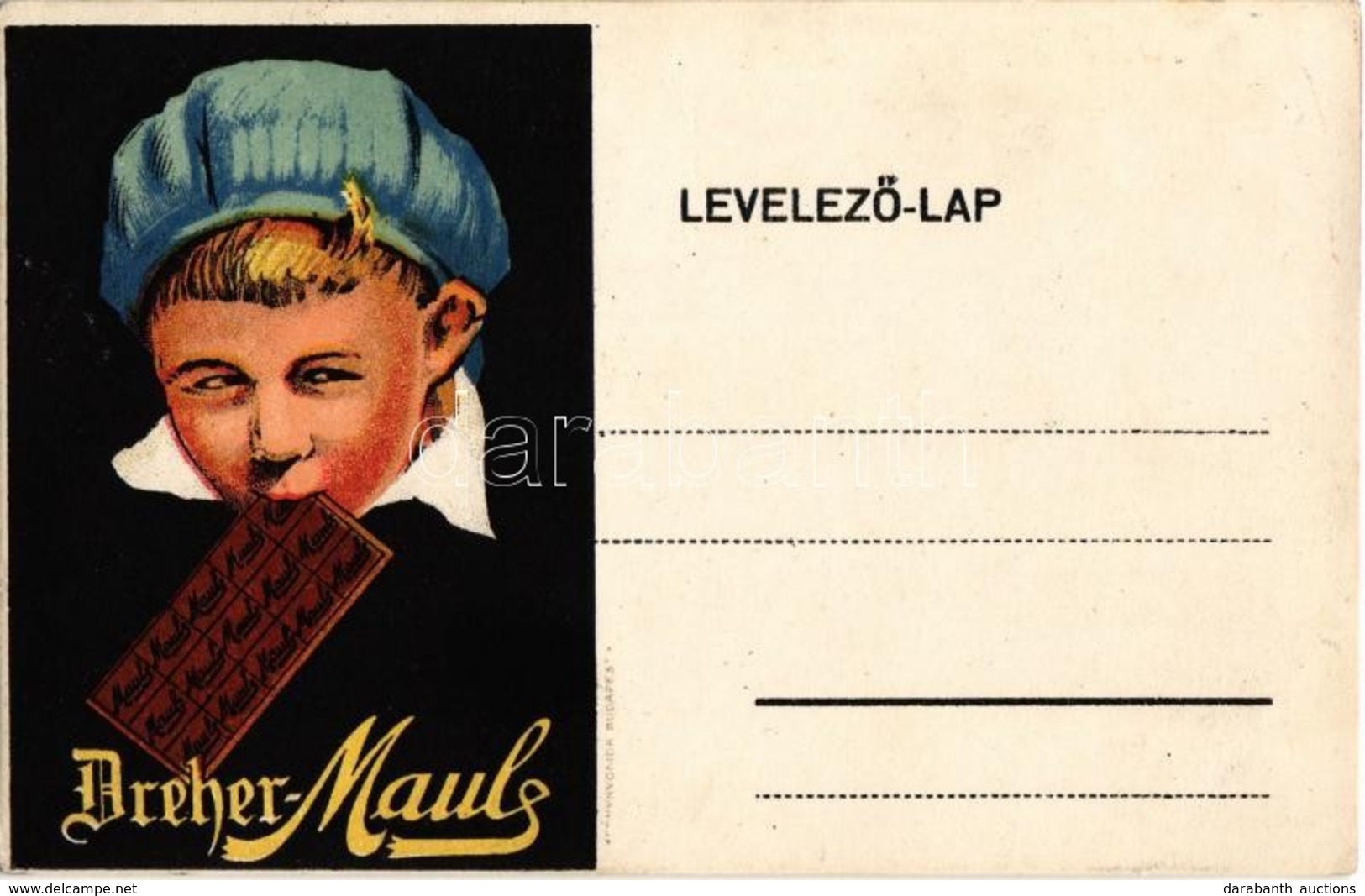 ** T1/T2 Dreher-Mauls Csokoládé Reklám / Hungarian Chocolate Advertisement. Litho - Unclassified