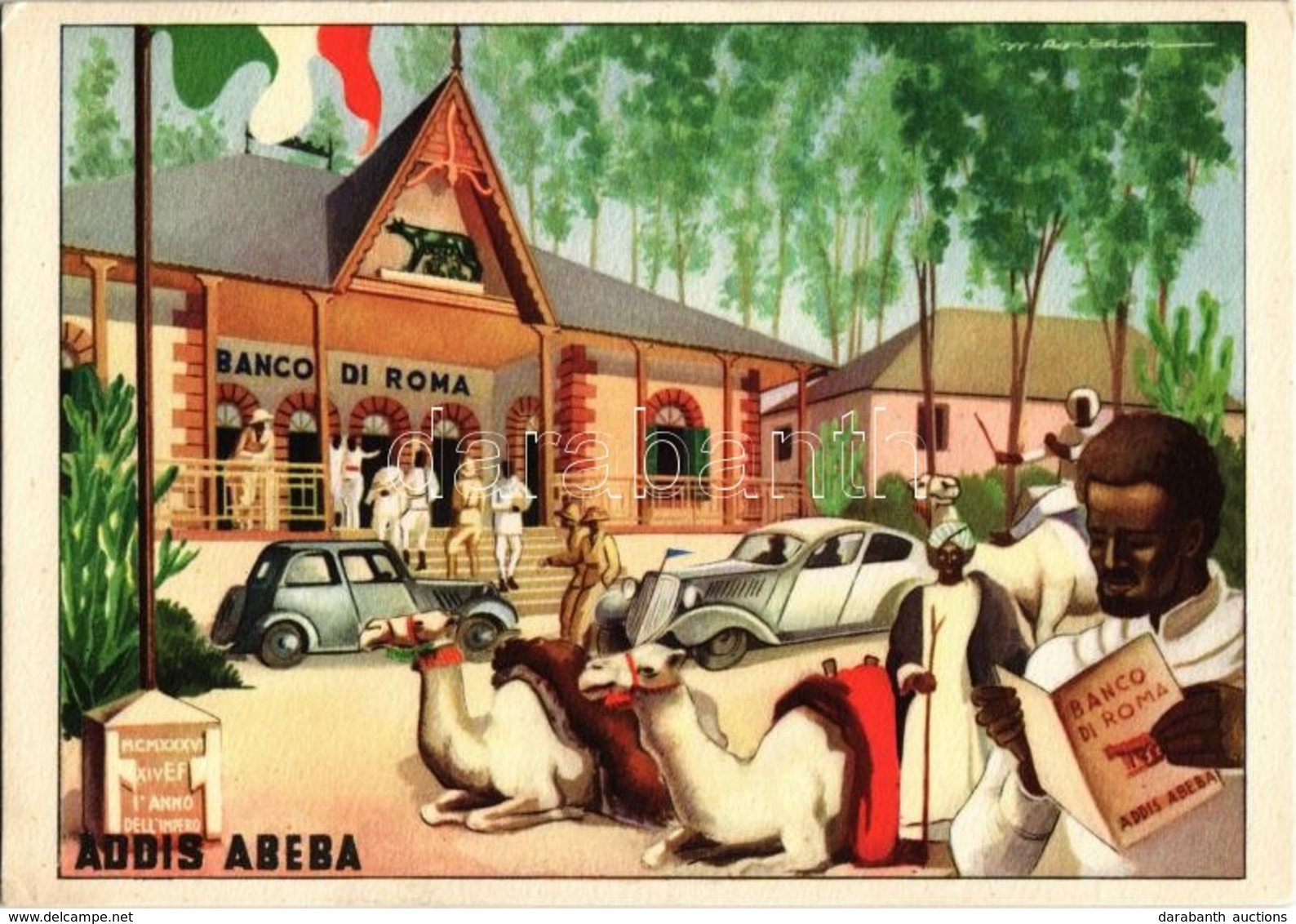 ** T2/T3 Addis Abeba - Filiale Del Banco Di Roma / Italian Bank Advertisement Card (EK) - Non Classés