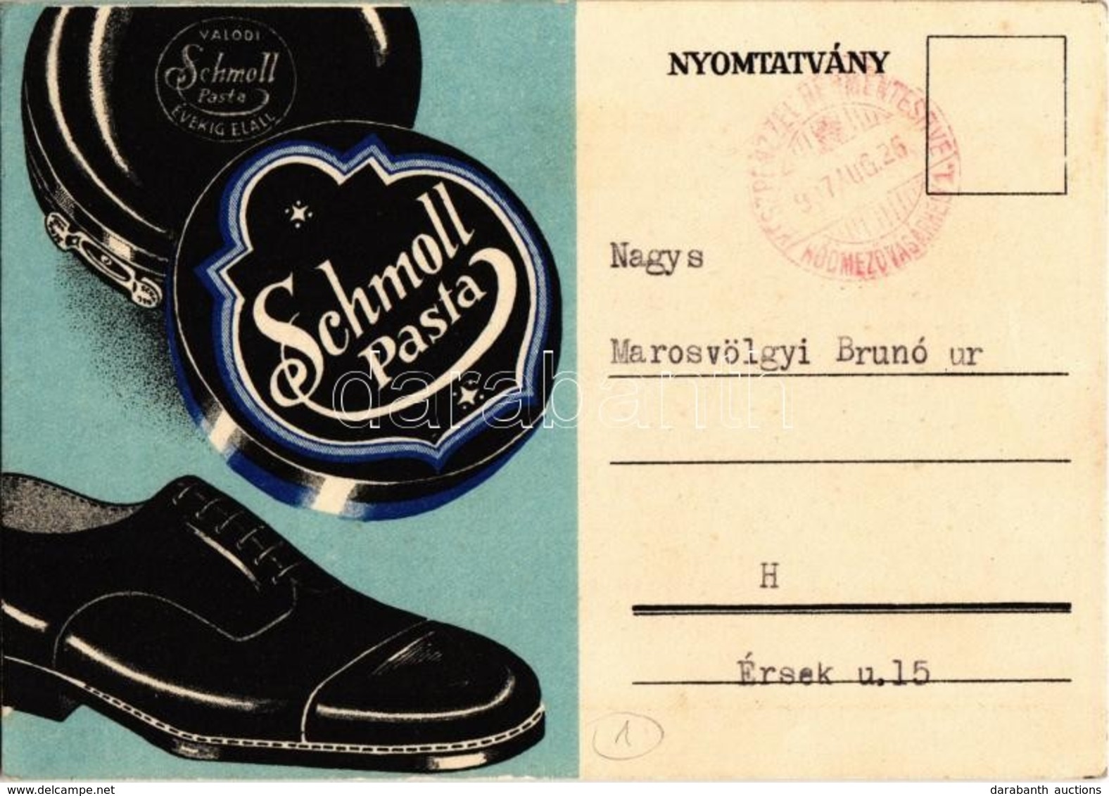 T2 Schmoll Pasta Cipőpaszta Reklám / Schmoll Shoe Paste Advertisement Card - Non Classés