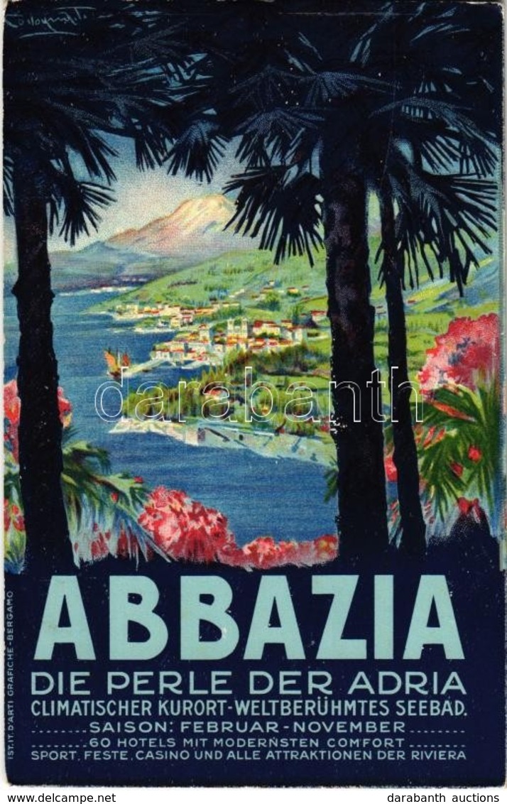 ** T1 Abbazia Die Perle Der Adria. Ist. It. D'Arti Grafiche Bergamo / Opatija, The Pearl Of The Adriatic Sea. Advertisem - Non Classés