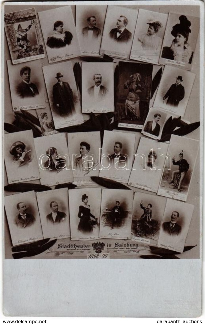 ** T2/T3 1898-1899 Stadttheater In Salzburg / Actors And Actresses Of The City Theatre In Salzburg. Tableau Photo - Unclassified