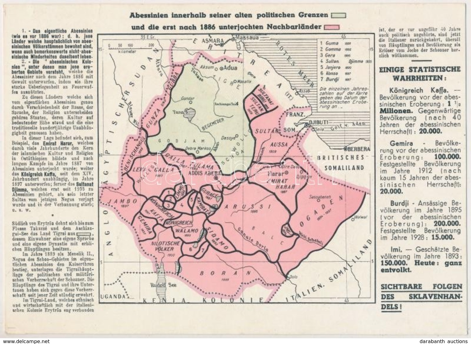 ** T2/T3 Abessinien Innerhalb Seiner Alten Politischen Grenzen Und Die Erst Nach 1886 Unterjochten Nachbarländer. Einige - Unclassified