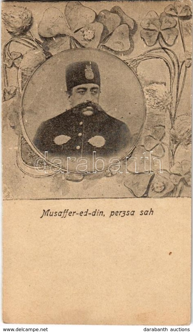 ** T4 Mozaffar Ad-Din Shah Qajar, Shah Of Persia (vágott / Cut) - Zonder Classificatie