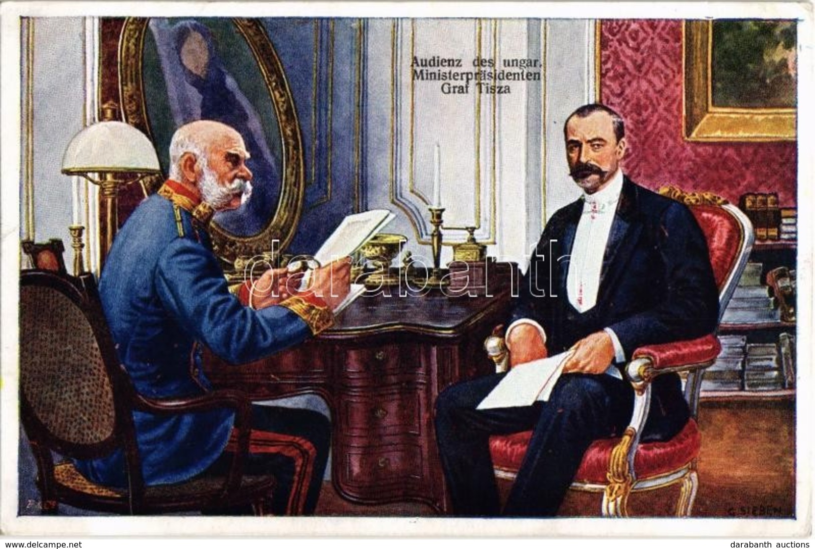* T2 Audienz Des Ungar. Ministerpräsidenten Graf Tisza / Ferenc József és Tisza István Miniszterelnök / Emperor Franz Jo - Non Classés