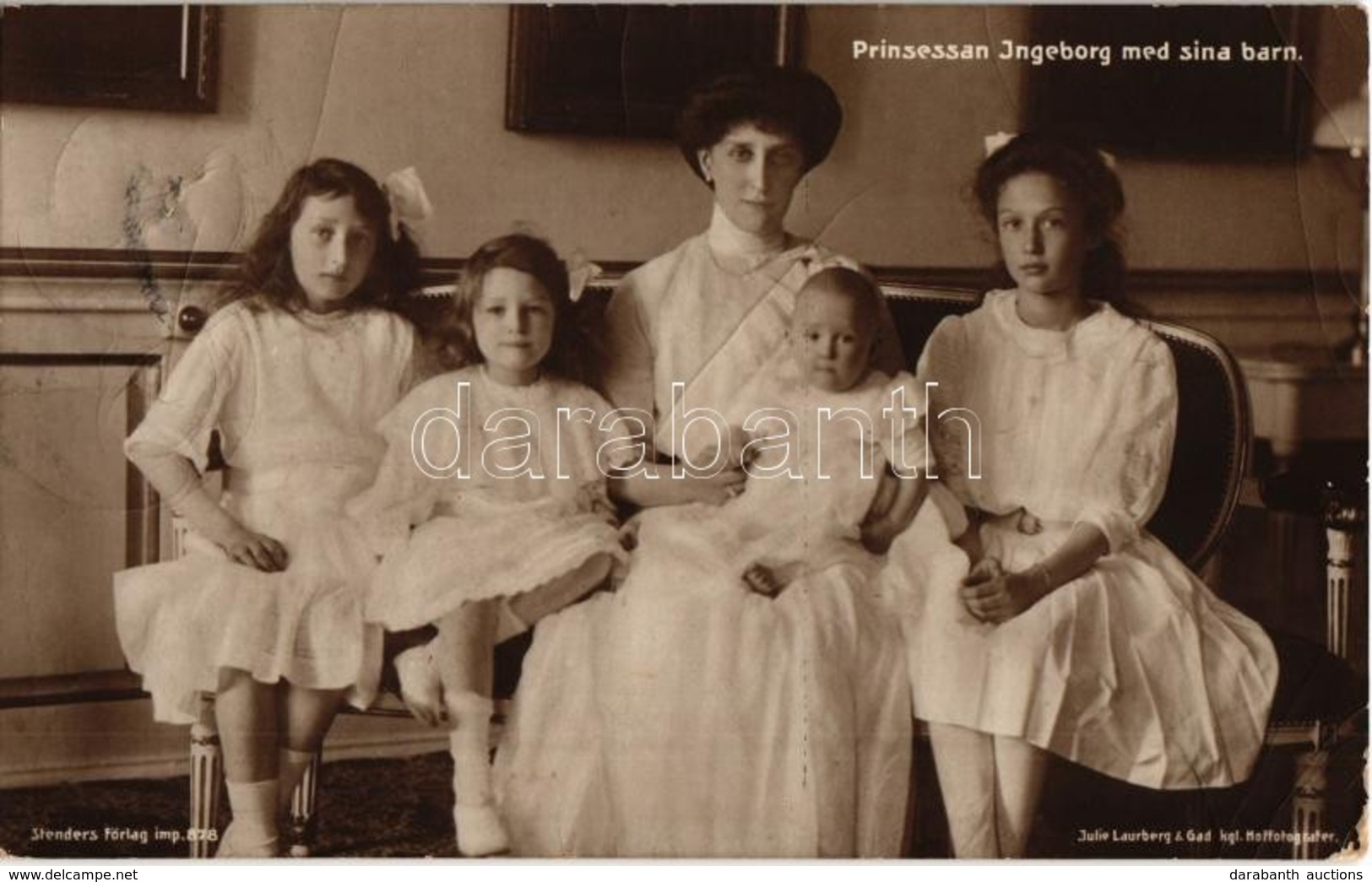 T2/T3 Prinsessan Ingeborg Med Sina Barn / Princess Ingeborg Of Denmark, Was A Princess Of Sweden With Her Children. Juli - Non Classés