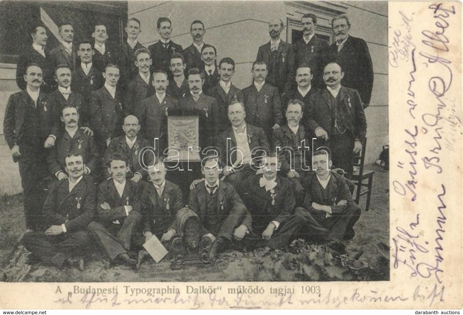 T2 1903 A Budapesti Typographia Dalkör Működő Tagjai. Csoportkép / Hungarian Typographia Choral Society, Group Picture - Ohne Zuordnung