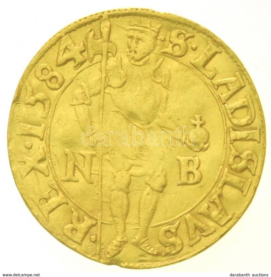 1584N-B Aranyforint Au 'Rudolf' Nagybánya (3,46g) T:2- Kis Ph. / 
Hungary 1584N-B Goldgulden Au 'Rudolf' Baia Mare (3,46 - Unclassified