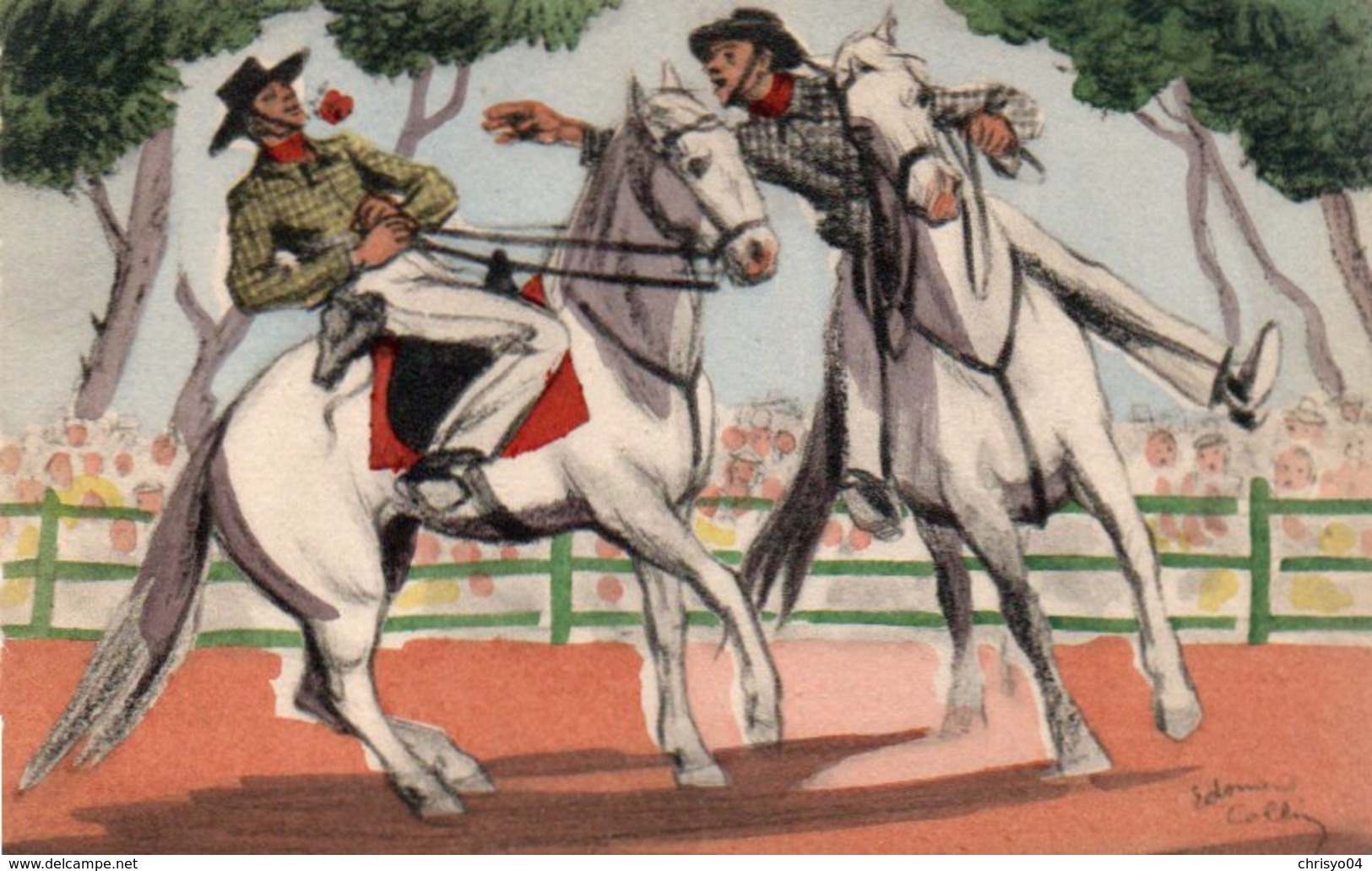 93Maj   Illustrateur Edouard Collin Le Jeu De La Rose Les Martigues - Autres & Non Classés