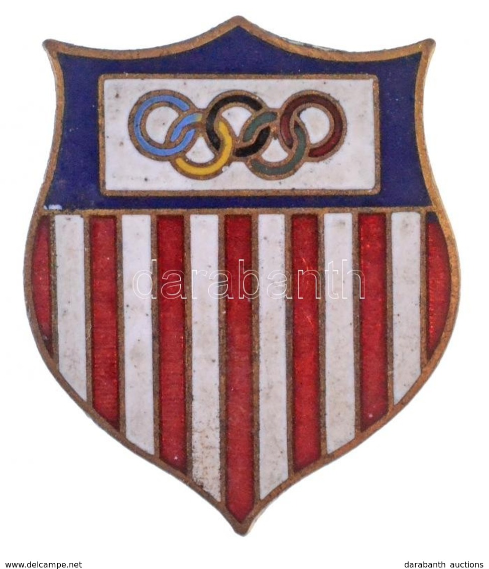 Amerikai Egyesült Államok DN Zománcozott Olimpiai Br Jelvény (18x21mm) T:2 / USA ND Enamelled Olyimpic Badge, Br (18x21m - Ohne Zuordnung