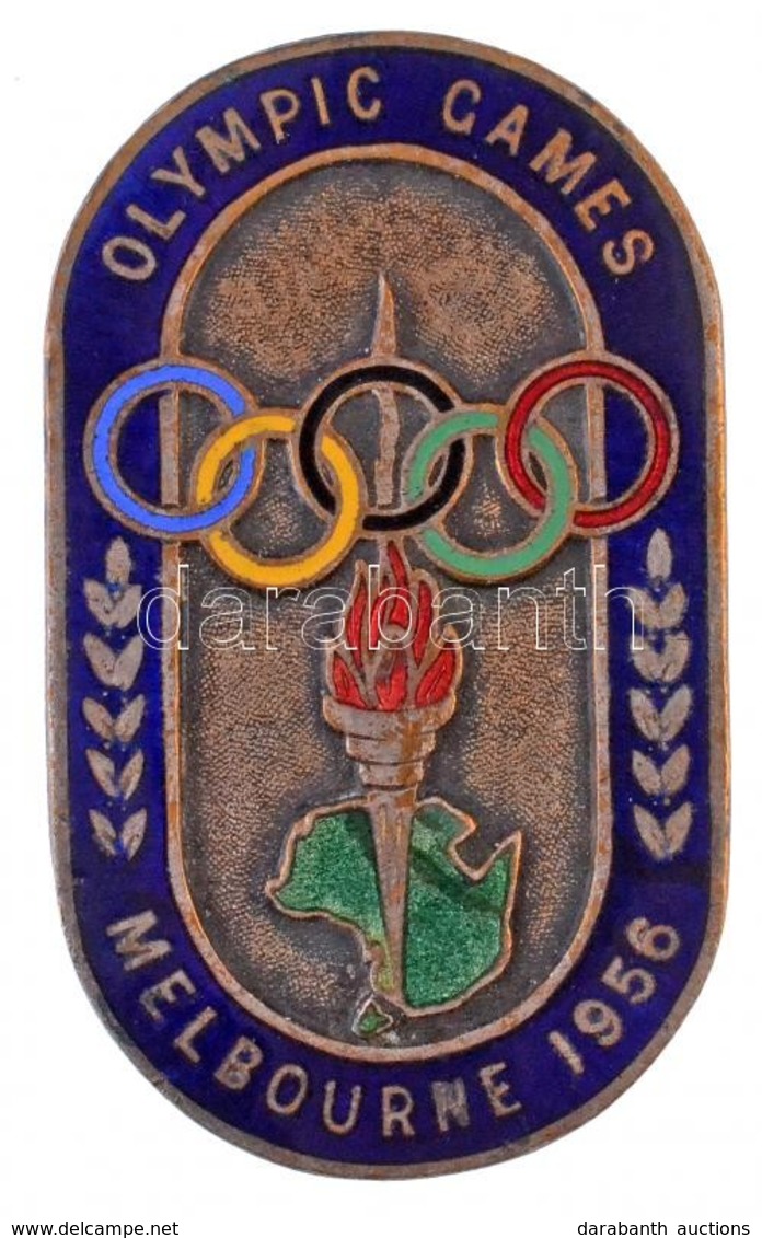 Ausztrália 1956. 'Olympic Games - Melbourne' Zománcozott Fém Jelvény, Hátlapon '2809' Sorszámmal és 'K.C. LUKE MELBOURNE - Unclassified