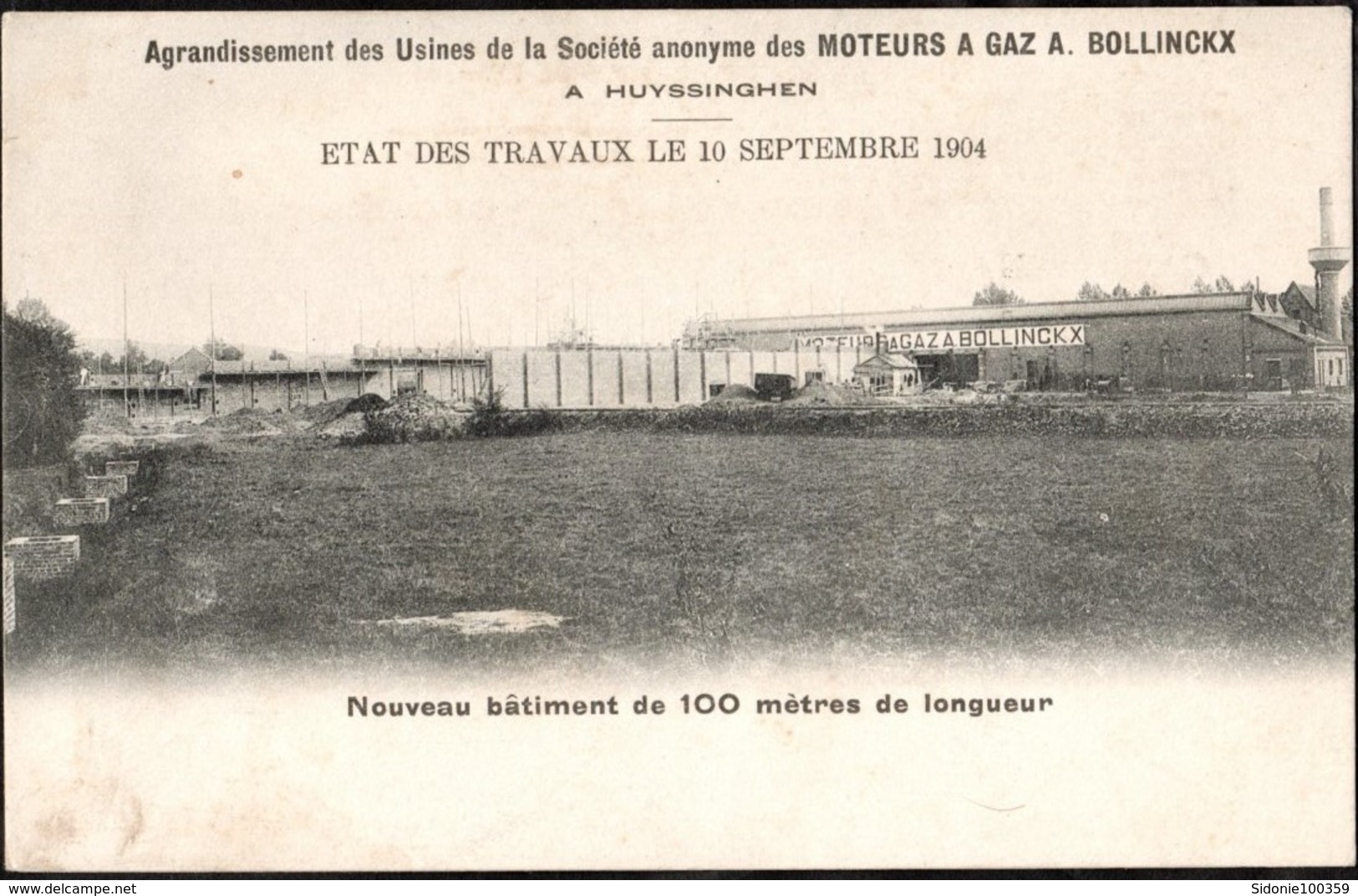 Carte Postale Huyzingen ( Usine Moteur à Gaz A. Bollinckx ) Affranchie Avec Un Timbre Préoblitéré Bruxelles En 1904 - Beersel