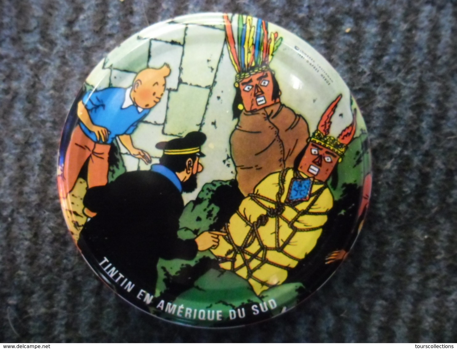 TINTIN LE TEMPLE DU SOLEIL - Dessus De Pot De Confiture ANDROS 85 Mm - PUB De 1981 - Objets Publicitaires