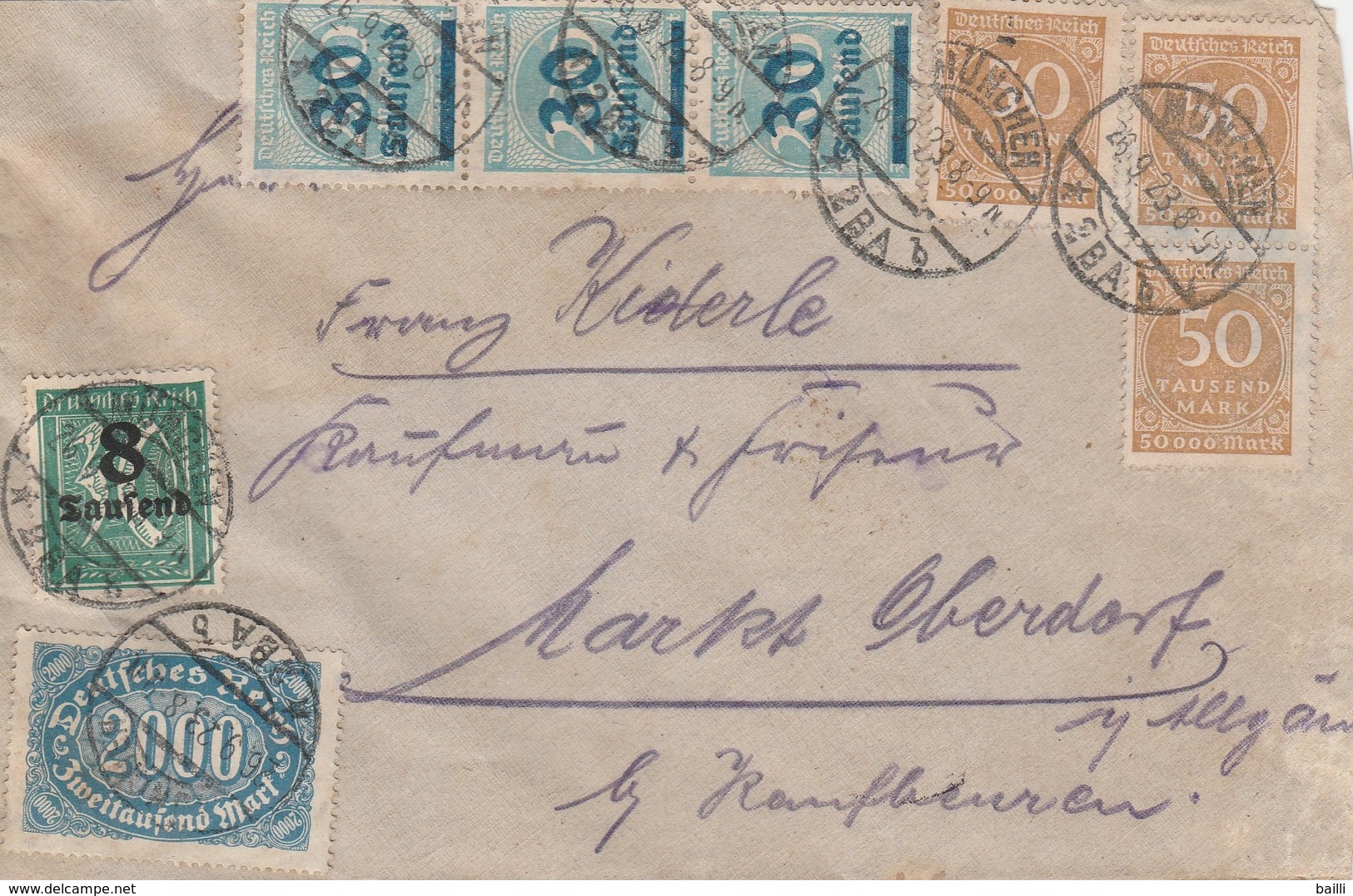 Allemagne Lettre Inflation München 1923 - Briefe U. Dokumente