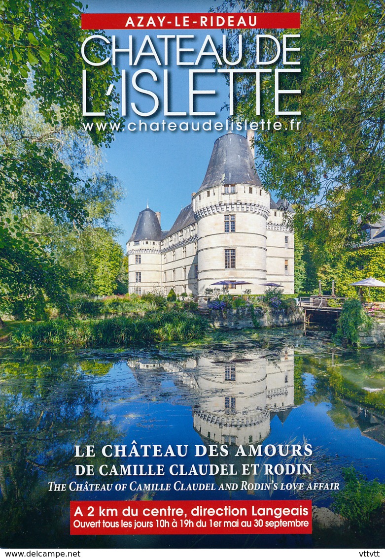 Dépliant Touristique : Château De L'Islette, Azay-le-Rideau (37, Indre-et-Loire) 3 Volets, Recto-Verso, 15 Cm Sur 21 Cm - Dépliants Touristiques