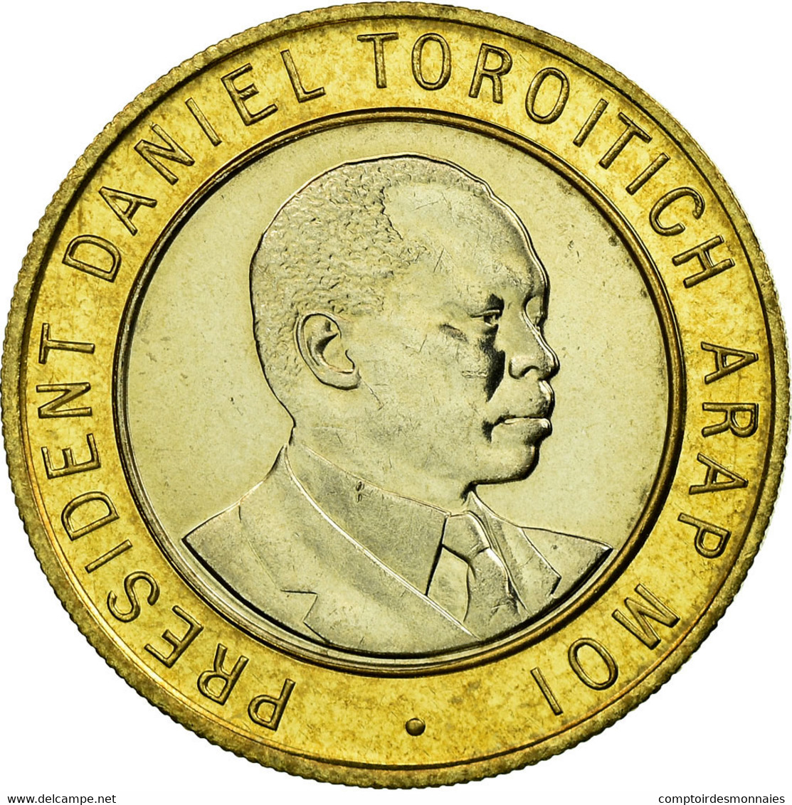 Monnaie, Kenya, 10 Shillings, 1995, British Royal Mint, SUP, Bi-Metallic, KM:27 - Kenya