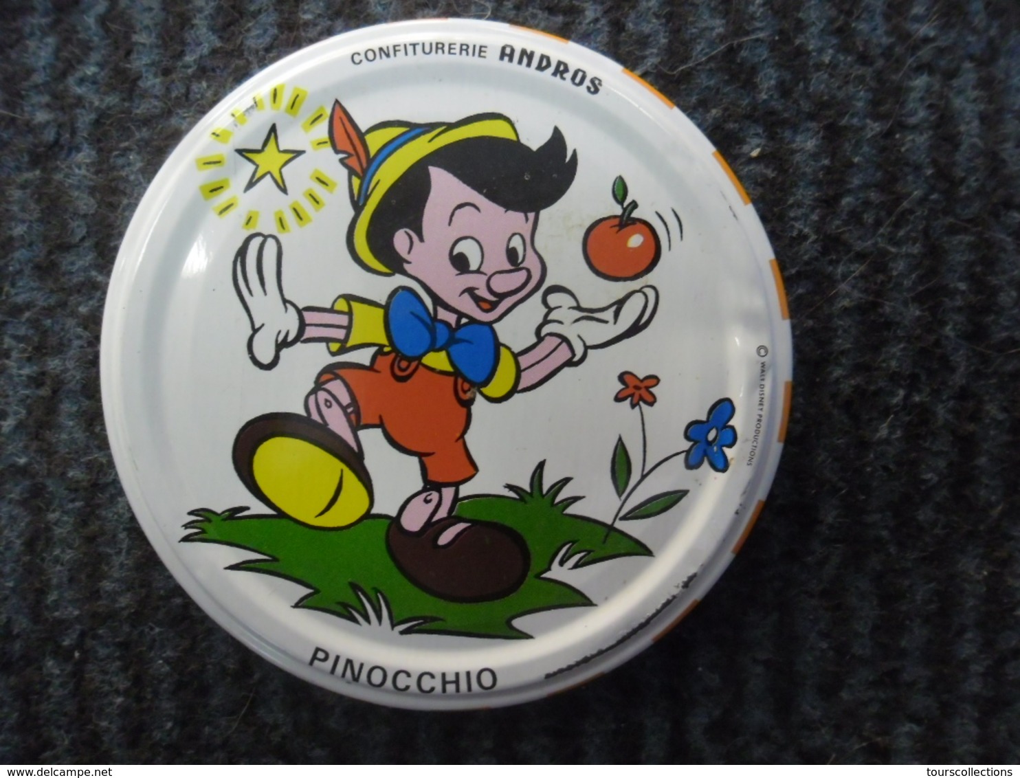 PINOCCHIO - Dessus De Pot De Confiture ANDROS 85 Mm - PUB De 1981 - Objets Publicitaires