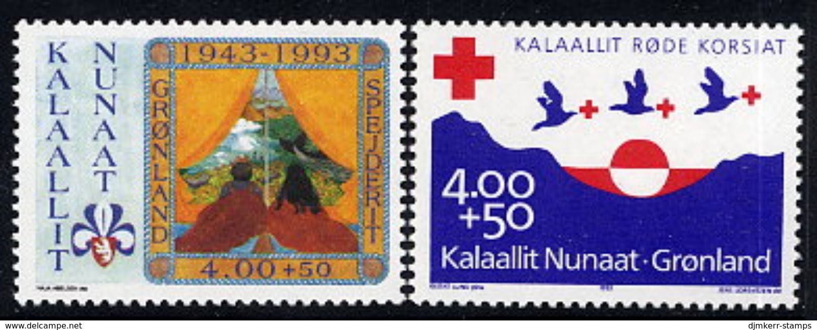 GREENLAND 1993 Red Cross And Scouts Anniversaries MNH / **.  Michel 236-37 - Nuevos