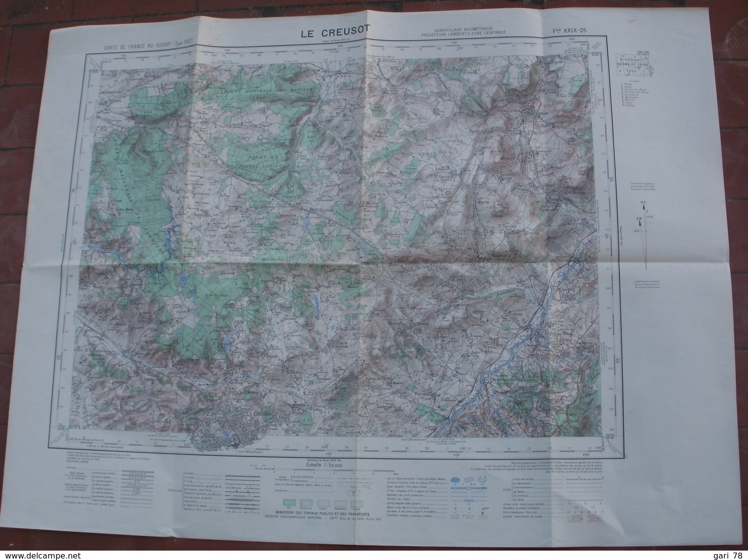 Carte IGN  Au 50.000e (type 1922) LE CREUSOT - Cartes Topographiques