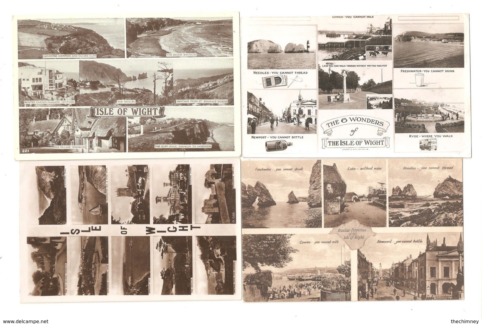 FOUR MULTIVIEW POSTCARDS OF THE ISLE OF WIGHT - Otros & Sin Clasificación