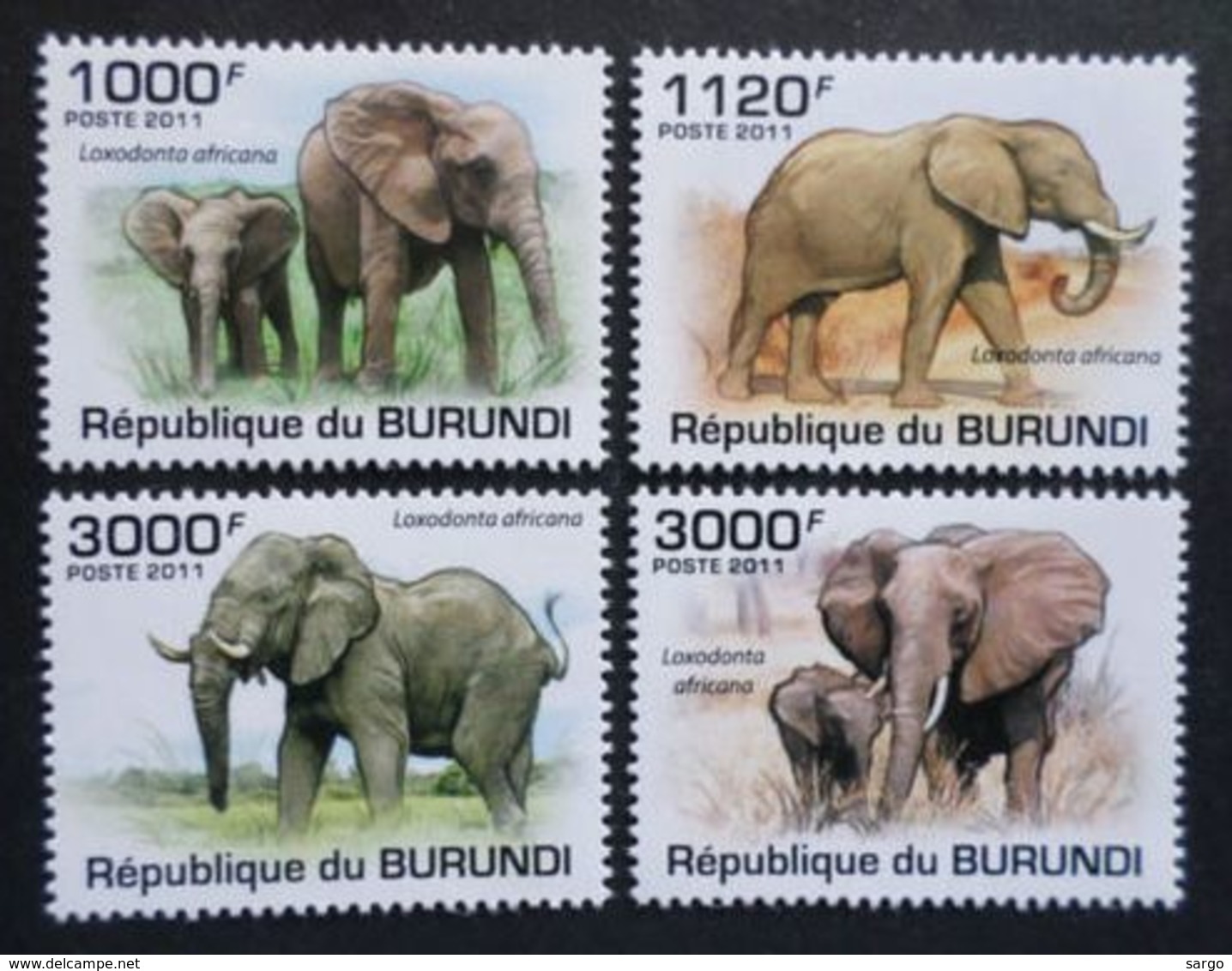 BURUNDI  - 2011 - ELEPHANTS  - ELEFANTI - FAUNA -  4 V. - MNH - - Elephants