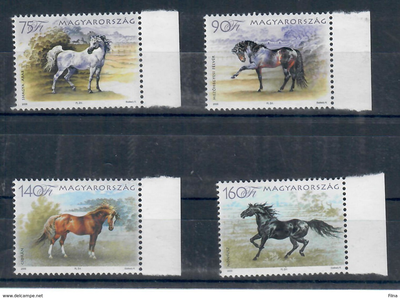 UNGHERIA 2006  - FAUNA CAVALLI - SERIE COMPLETA - MNH** - Unused Stamps