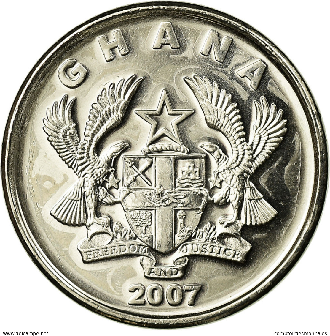 Monnaie, Ghana, 5 Pesewas, 2007, SUP, Nickel Clad Steel, KM:38 - Ghana