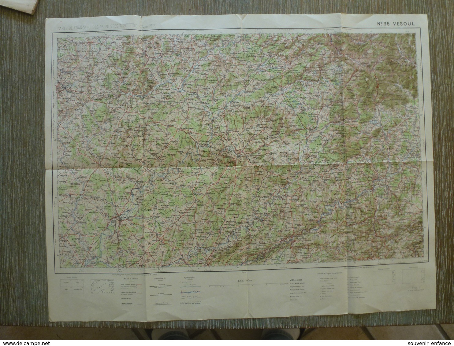 Carte Vesoul Haute Saone 70 Luxeuil Gray Lure Clerval Montbeliard - Carte Topografiche