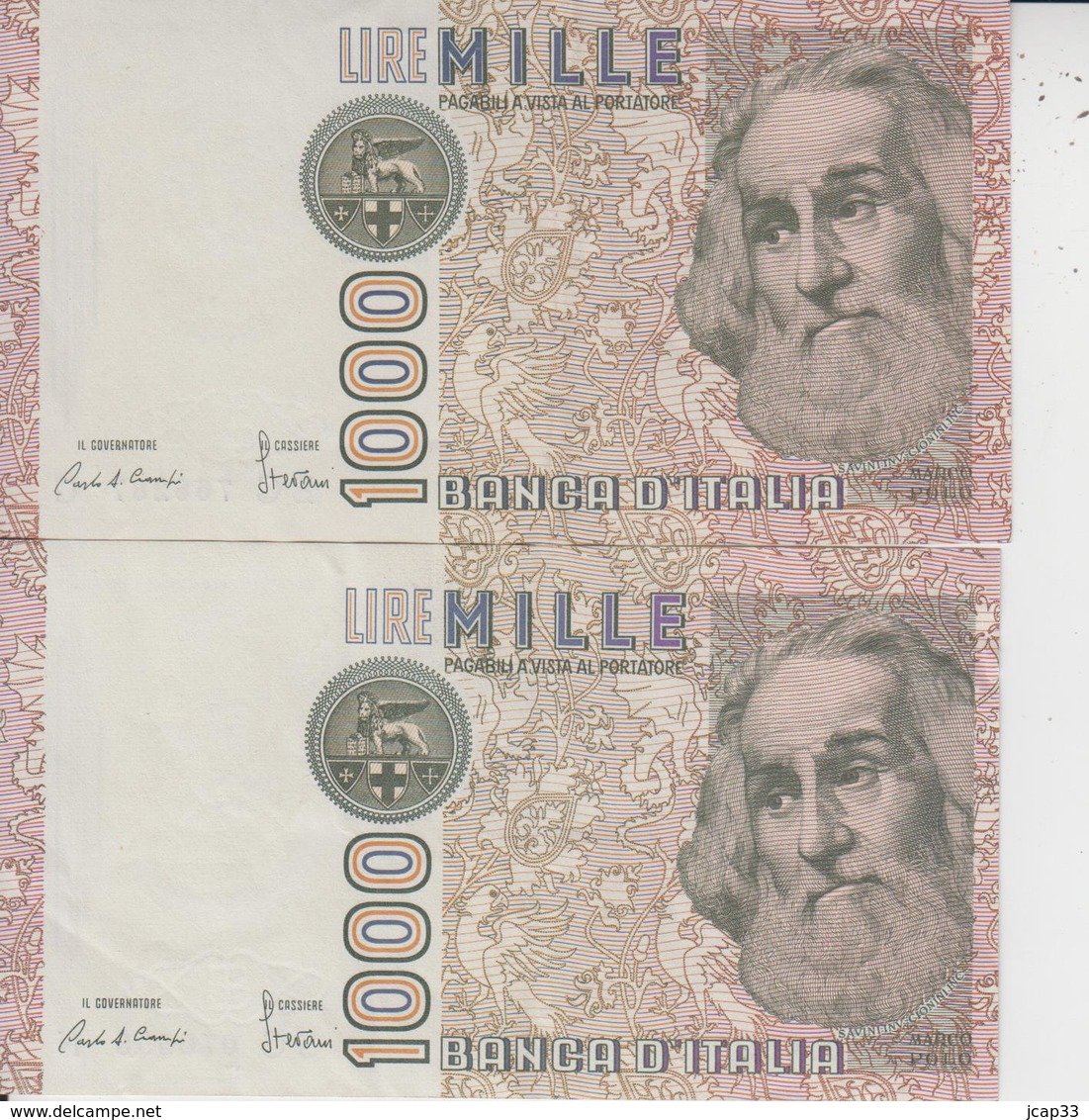 1000 LIRE  -  LOT DE 3 BILLETS  - - 1000 Lire