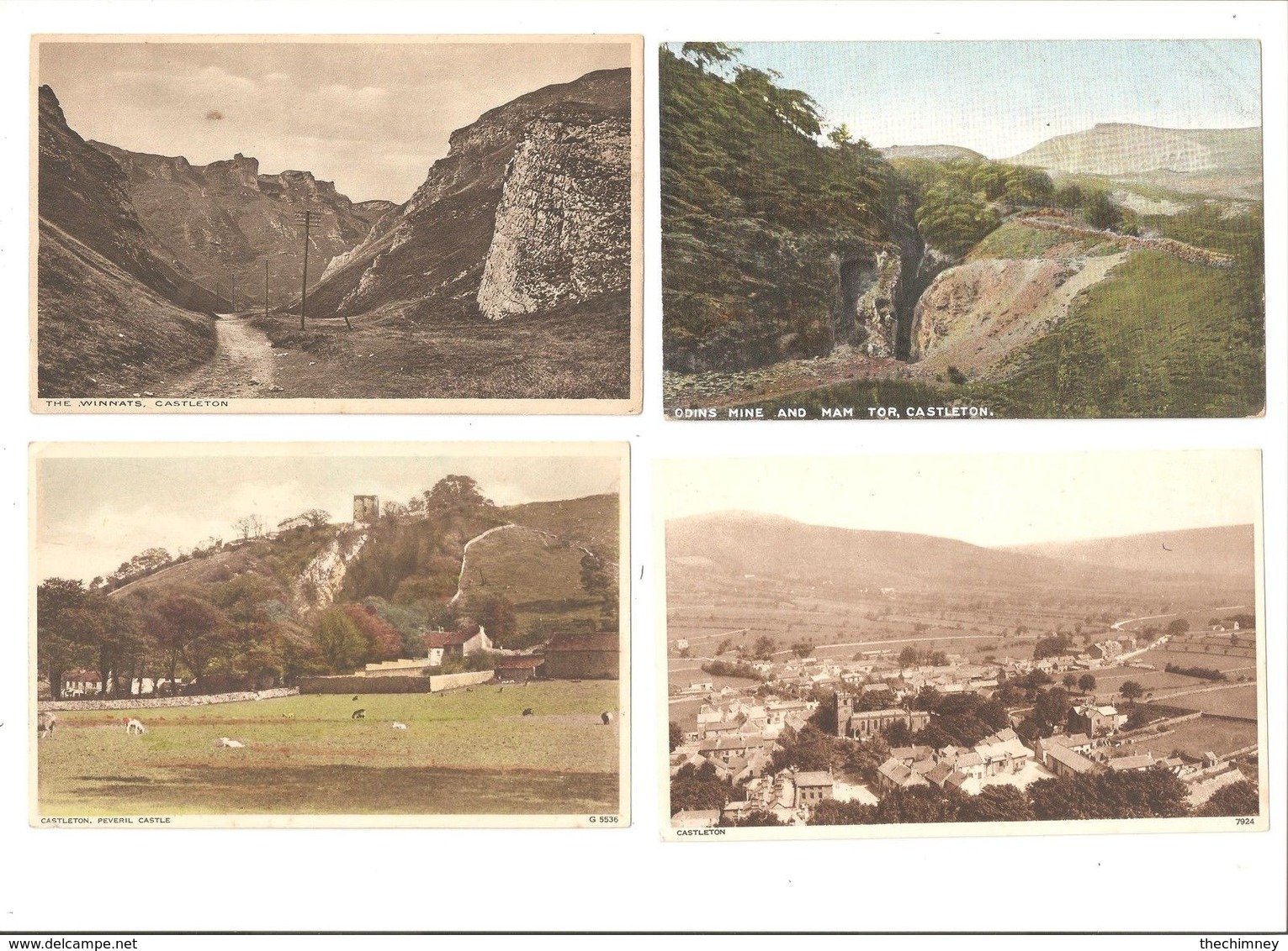 FOUR POSTCARDS OF CASTLETON DERBYSHIRE - Derbyshire